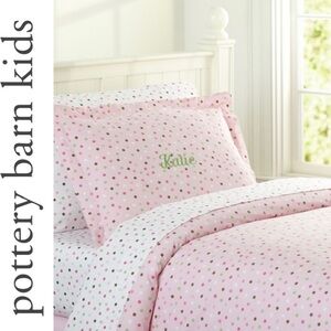 Pottery Barn Katie Polka Dot Duvet Cover Twin Reversible With Sham